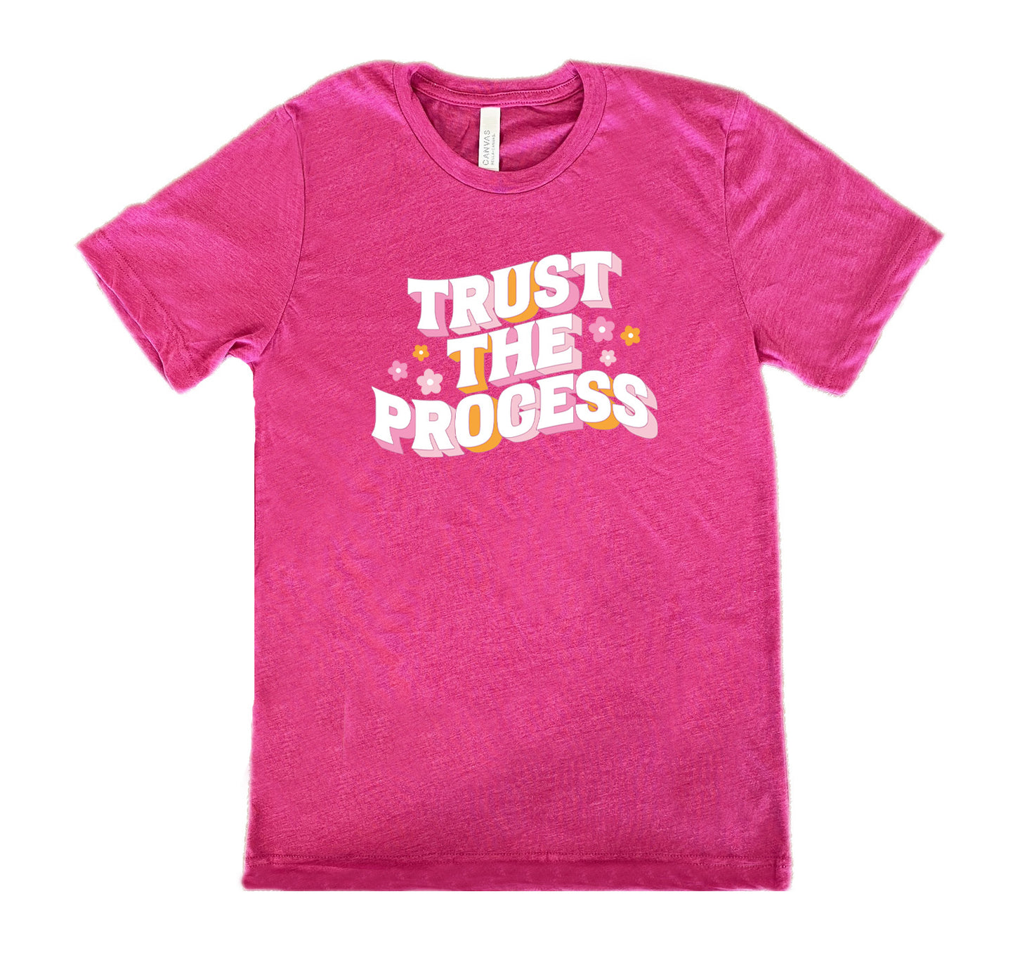 berry shirt with the text "Trust The Process" on it