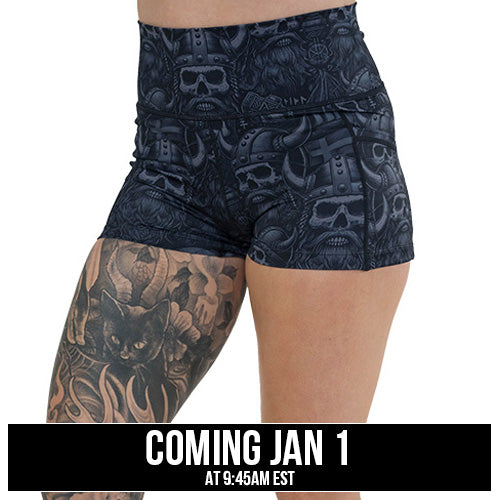 viking print shorts coming soon