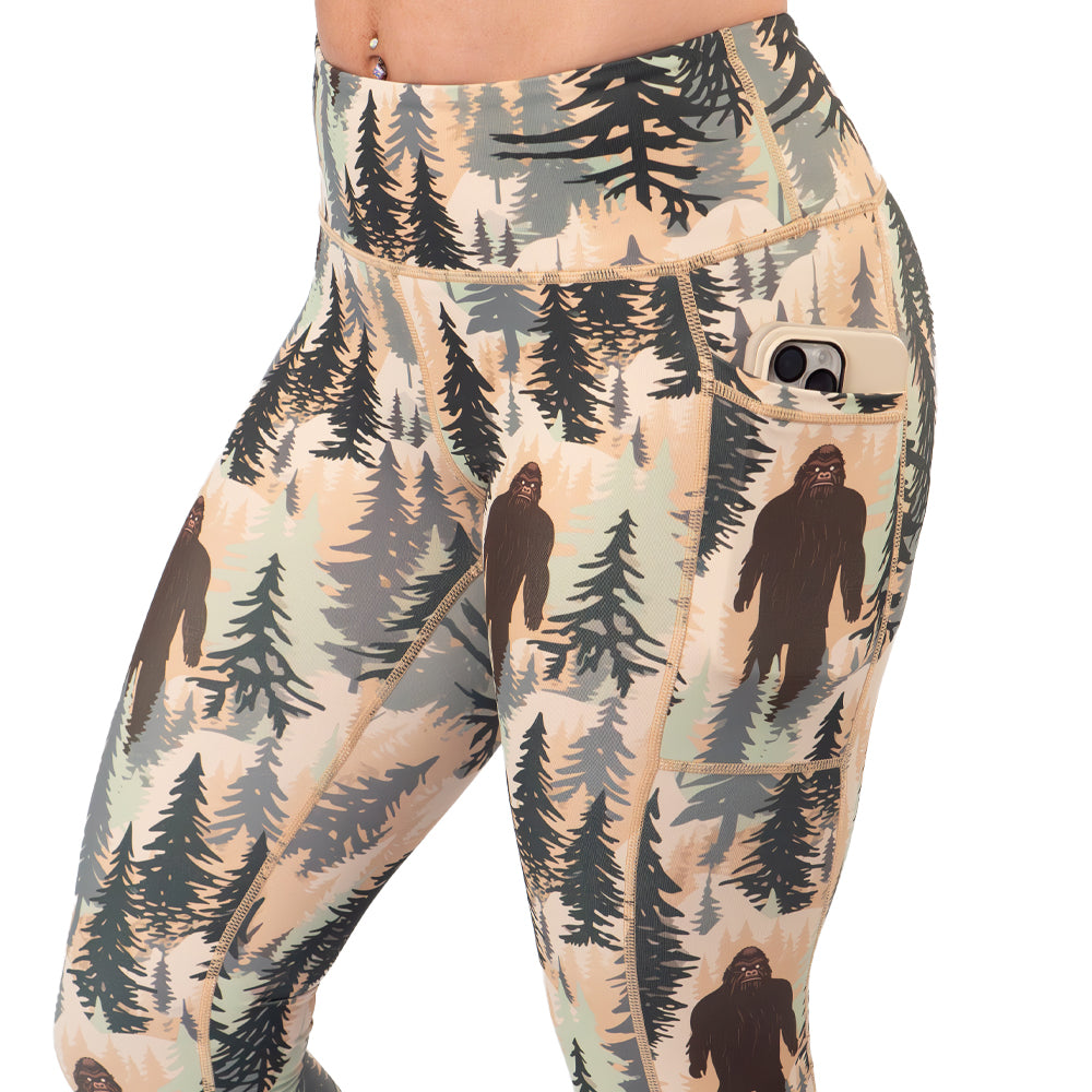 side pocket on the big foot themed leggings