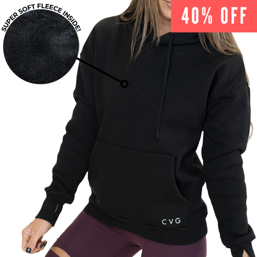 40% off the black fleece lined hoodie