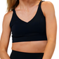 solid black sports bra