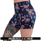 black voodoo doll patterned shorts available inseams