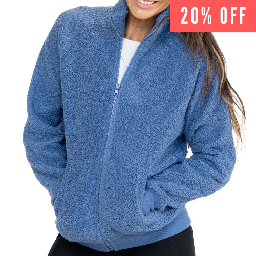 20% off of the blue sherpa jacket