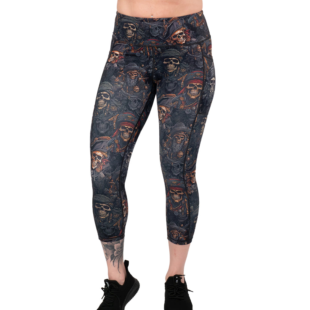 capri length pirate themed leggings