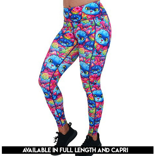 cat patterned leggings available lengths