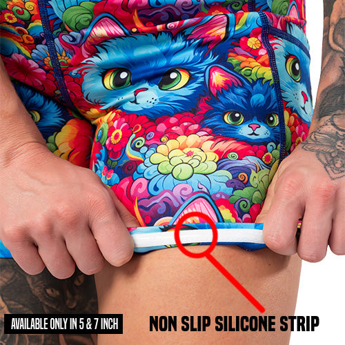 non slip strip on the cat patterned shorts