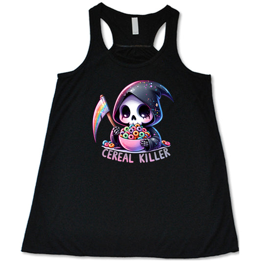 black "Cereal Killer" racerback tank top