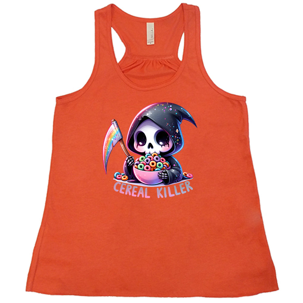 coral "Cereal Killer" racerback tank top