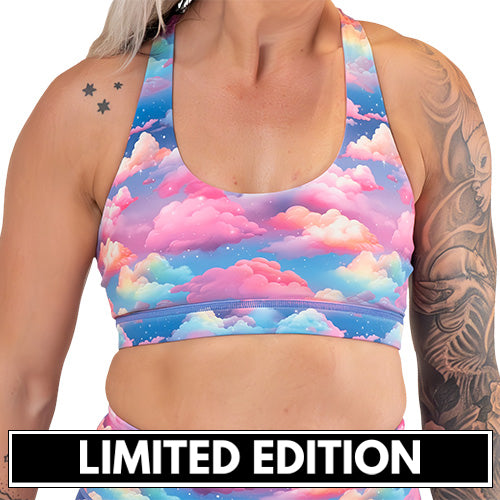 limited edition cloud patterned sports bra