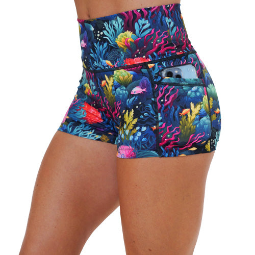 2.5 inch coral reef patterned shorts