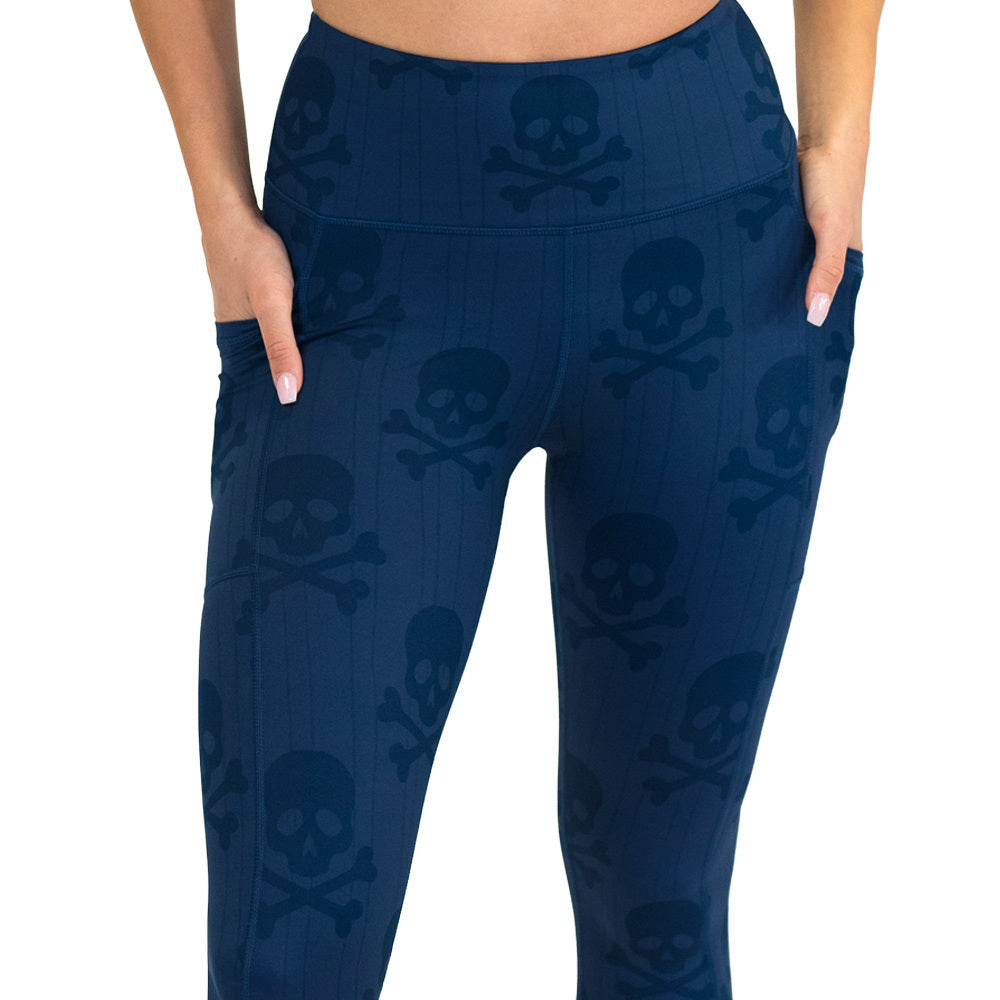 skull and bones patterned leggings