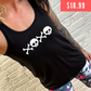 $18.99 tank top with "XOXO" on the shirt. the "O's" are skulls