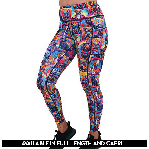 dog patterned leggings available lengths