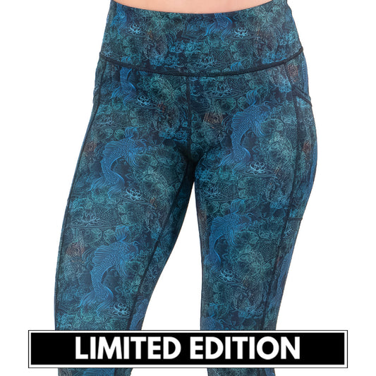 limited edition koi fish patterned leggings