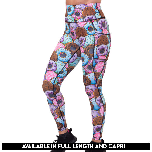 donut patterned leggings available lengths