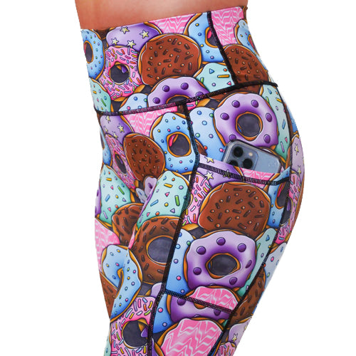 donut patterned leggings side pocket