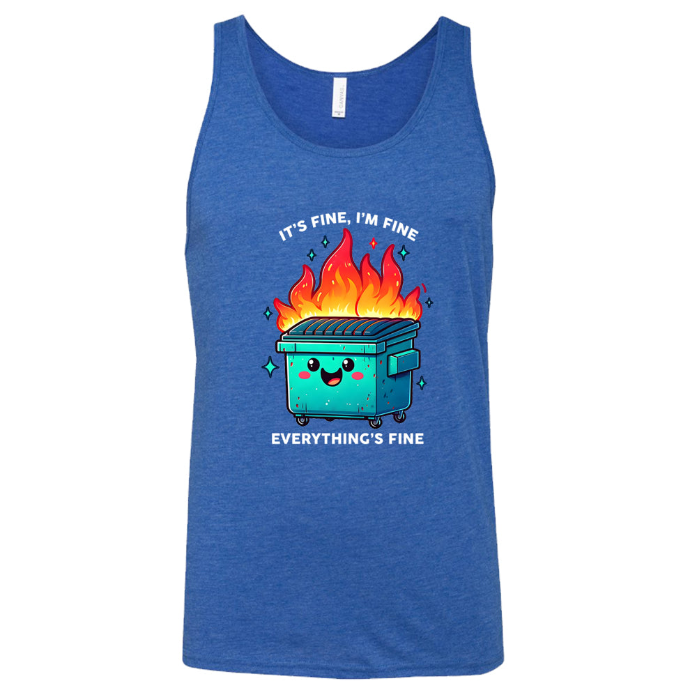blue Everything's Fine Dumpster Fire Shirt