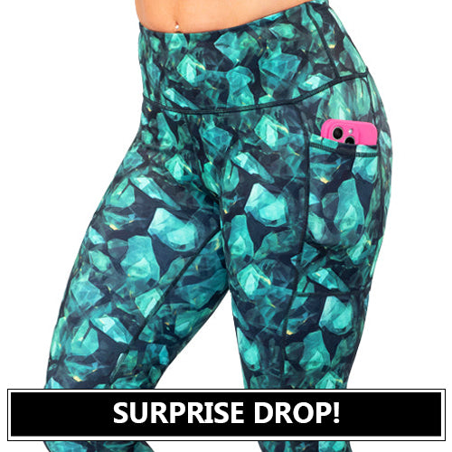 emerald jewel patterned leggings surprise drop