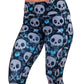 blue hearts and skulls patterned leggings