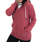 dark pink zip up sweatshirt