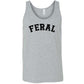 grey shirt with the word "feral" in the middle of it