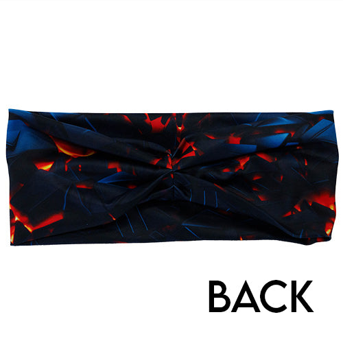 back of lava themed headband