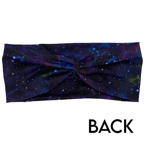 back of the galaxy patterned headband