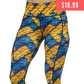 $18.99 blue and yellow dragon scale print leggings