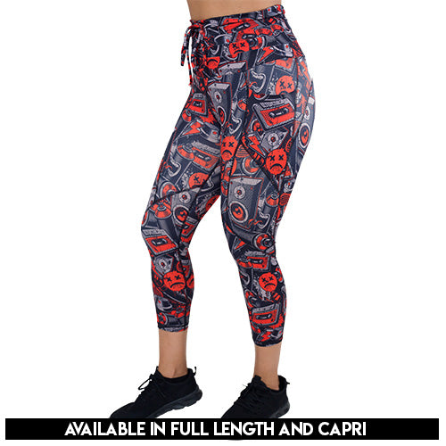 graffiti patterned leggings available in full and capri length