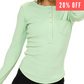 20% off of the pistachio henley long sleeve