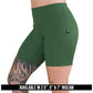 green ribbed shorts available in 2.5, 5 and 7 inch inseams