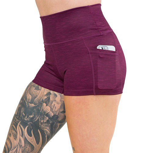 side pocket on the heather berry shorts