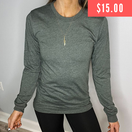 $15 heather forest long sleeve shirt