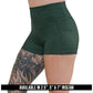 heather green shorts available in 2.5, 5 & 7 inch inseams