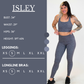 Model’s measurements of 34” bust, 29” waist, 36” hips and height of 5 ft 6 inches. She is wearing a size small in our leggings and a size small in our longline bras