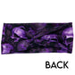 back of the purple skull patterned headband