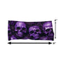 purple skull patterned headband measured at 2 by 9 inches