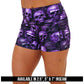 purple skull patterned shorts inseams