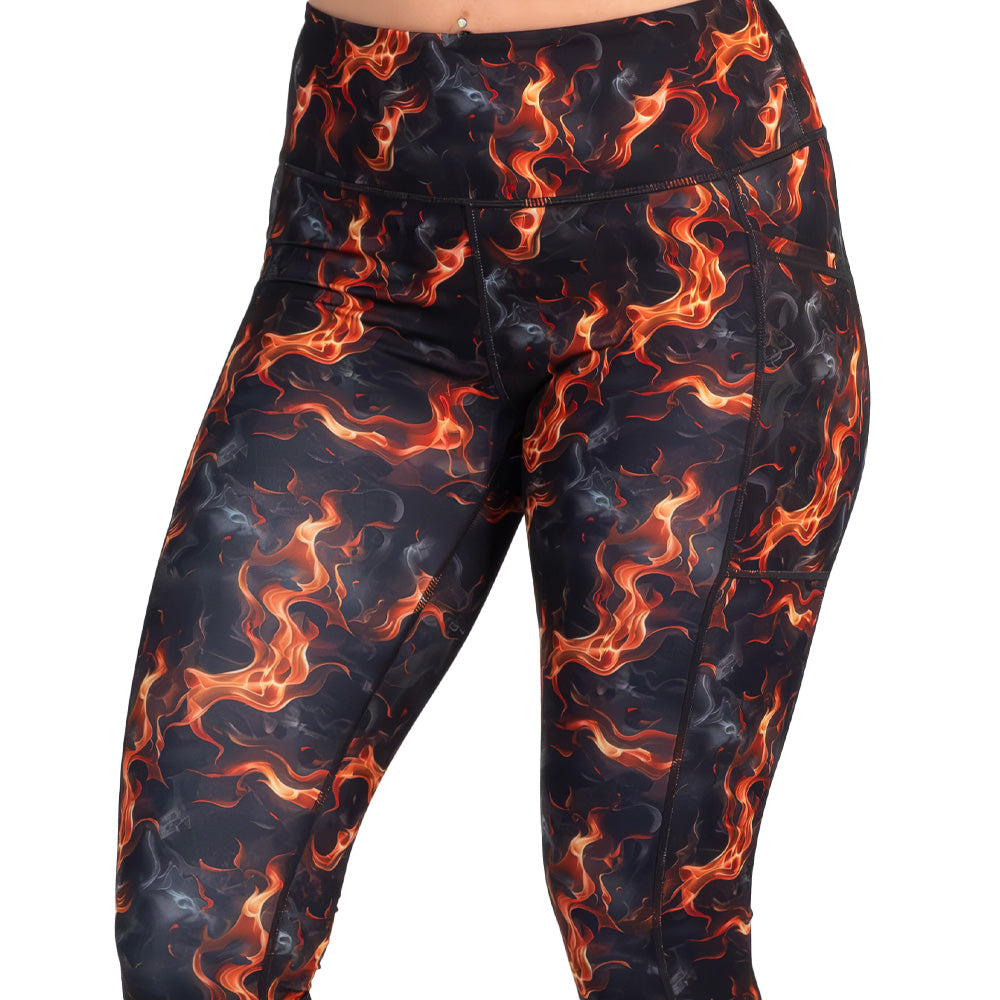 flame print leggings