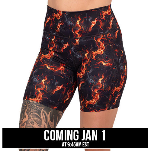 flame print shorts coming soon