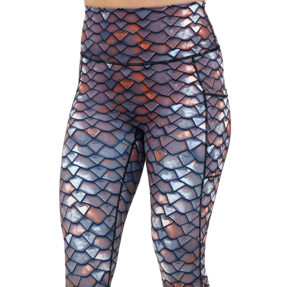 dragon scale print leggings