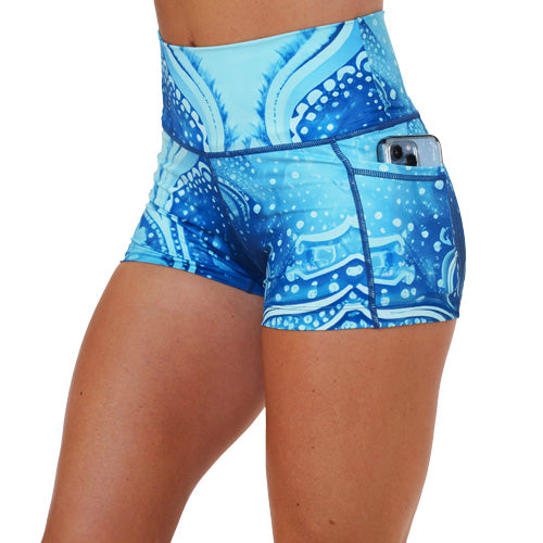 2.5 inch blue underwater themed shorts