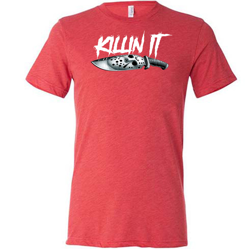 red "Slasher Killin It" shirt