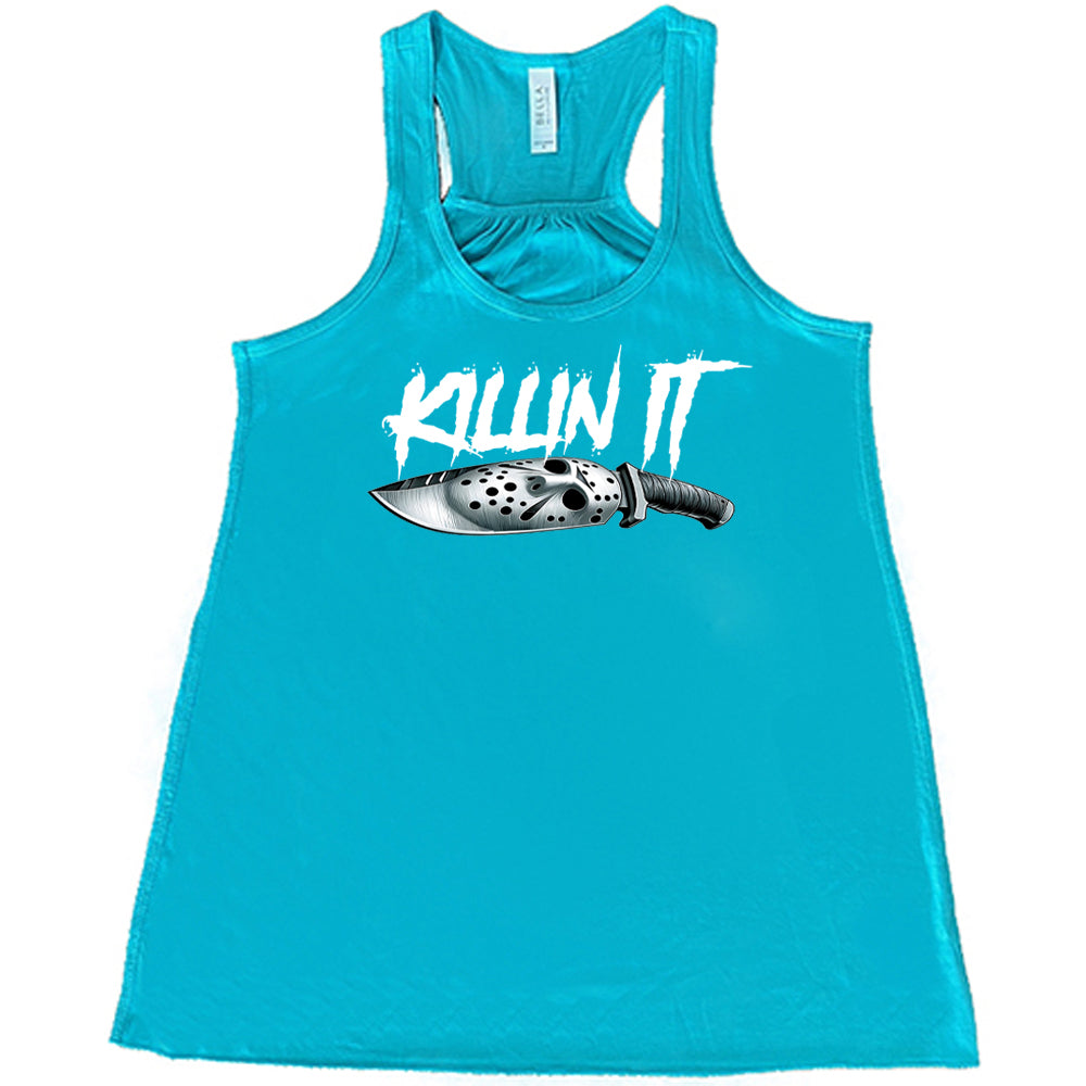 teal "Slasher Killin It" shirt