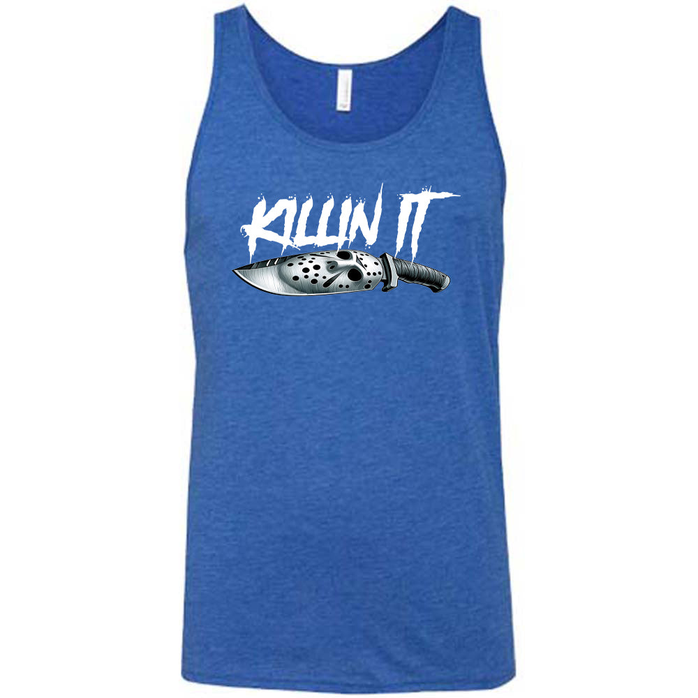 blue "Slasher Killin It" shirt