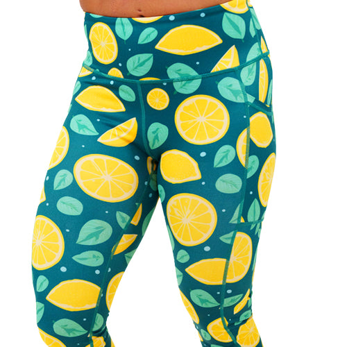 lemon patterned leggings