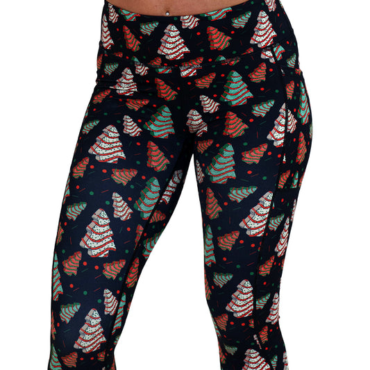 Christmas tree print leggings