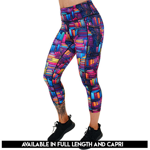 library themed leggings available lengths