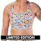 limited edition smiley face patterned sports bra