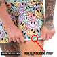 non slip strip on the smiley face patterned shorts